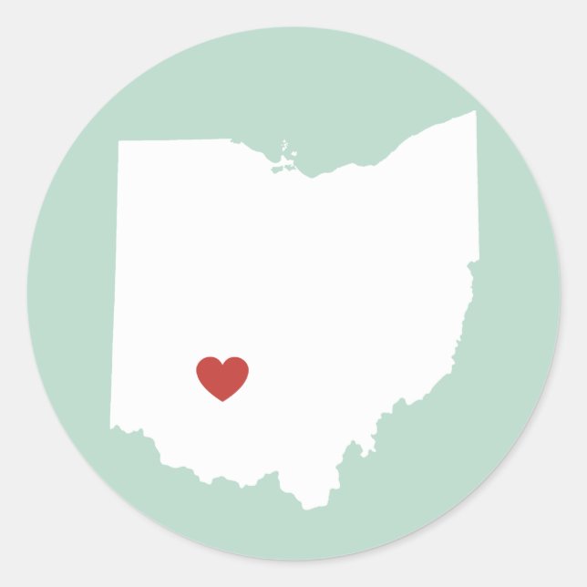 Adesivo Redondo Ohio Love - Customizable Sticker (Frente)