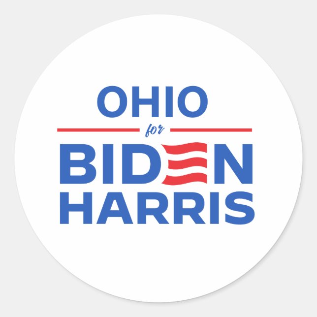 Adesivo Redondo Ohio por Biden Harris (Frente)
