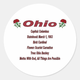 Adesivo Redondo Ohio State Info Sticker