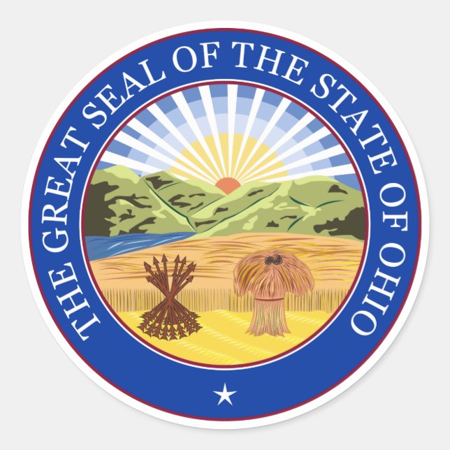 Adesivo Redondo Ohio State Seal (Frente)