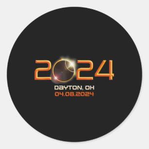 Adesivo Redondo Ohio Total Solar Eclipse 2024 1