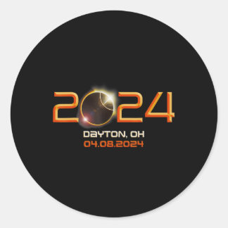 Adesivo Redondo Ohio Total Solar Eclipse 2024 1