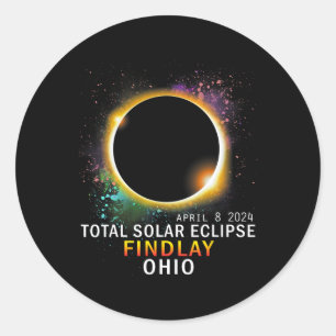 Adesivo Redondo Ohio Total Solar Eclipse abril 8 2024