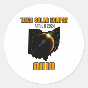Adesivo Redondo Ohio Total Solar Eclipse abril de 2024
