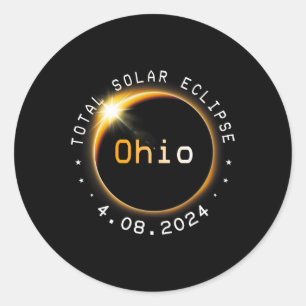 Adesivo Redondo Ohio Totality Solar Eclipse 2024 4.08.24 Accessori