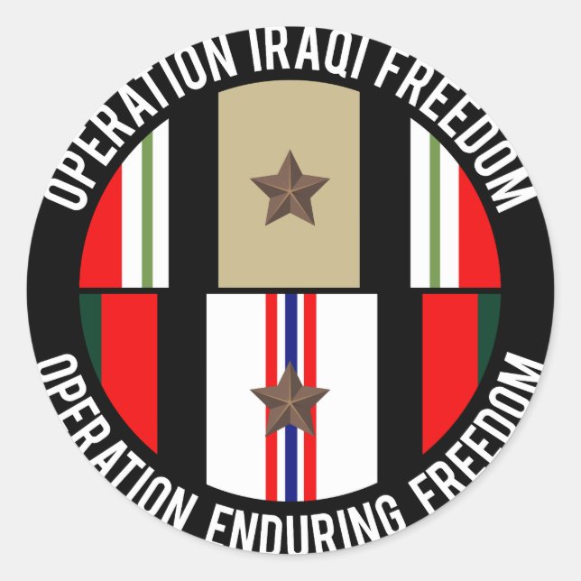 Adesivo Redondo OIF - OEF 1 estrela (Frente)