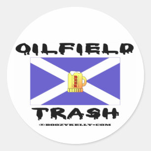 Adesivo Redondo Oilfield Trash, Scottish, Sticker, Oil