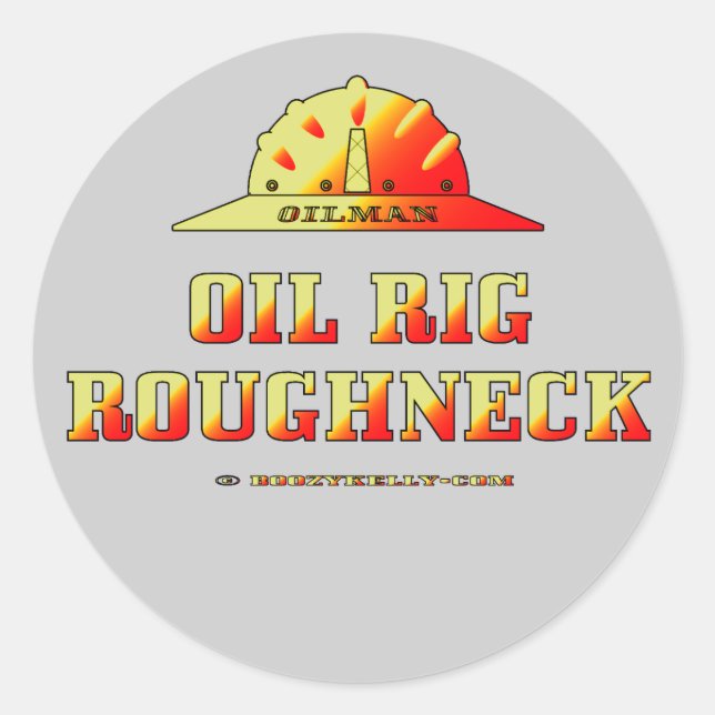 Adesivo Redondo Oilman,Rig Roughneck,Oil Field Sticker,Oil (Frente)
