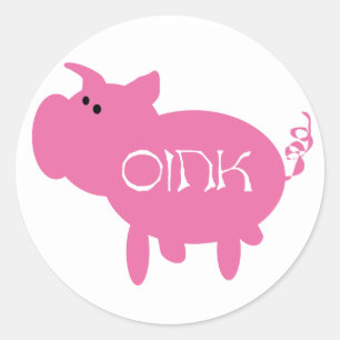 Adesivo Redondo Oink Pink