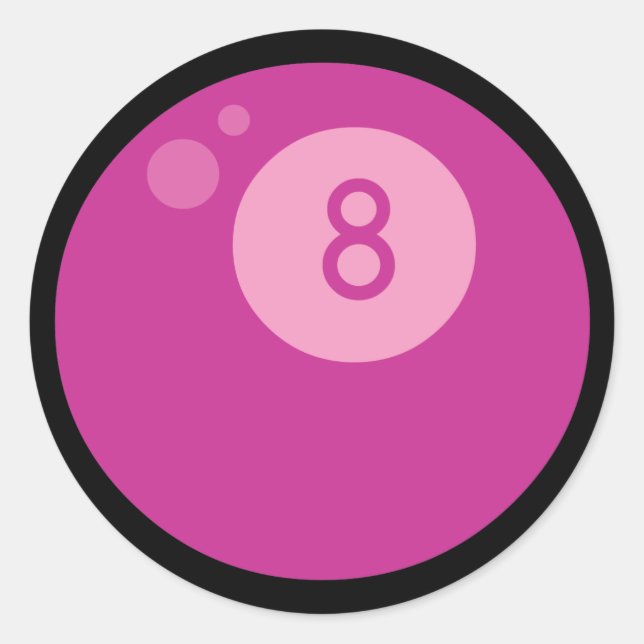 Adesivo Redondo Oitball Rosa (Frente)