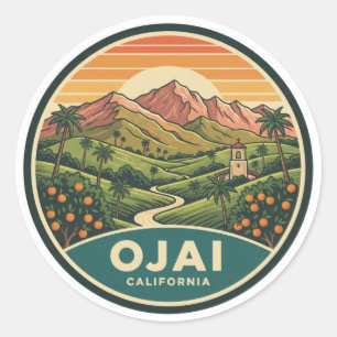 Adesivo Redondo Ojai Califórnia