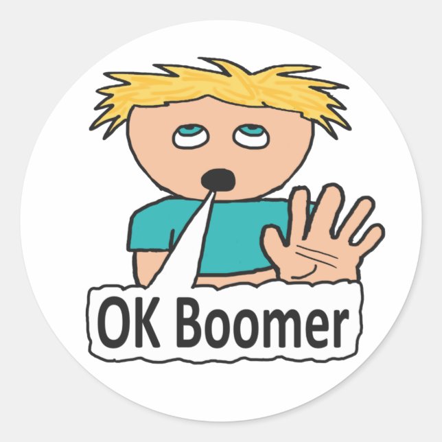 Adesivo Redondo OK Boomer (Frente)