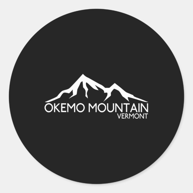 Adesivo Redondo Okemo Mountain Skiing Vermont (Frente)