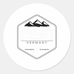 Adesivo Redondo Okemo Mountain Vermont Graphic Snowboard T Shirt