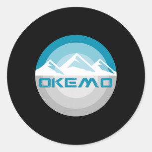 Adesivo Redondo Okemo Mountain Vermont Retro Vintage Snowboard Ski