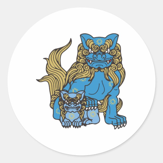 Adesivo Redondo Okinawa Shisha é 縄 サ ー 沖 de (Frente)