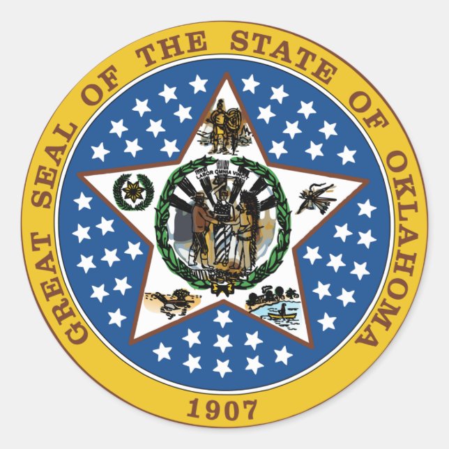 Adesivo Redondo Oklahoma (Frente)