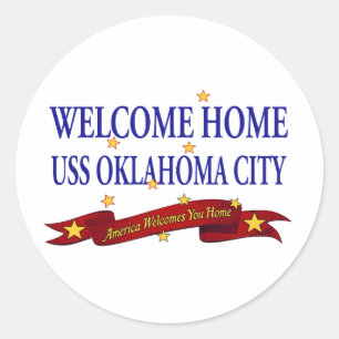 Adesivo Redondo Oklahoma City Home bem-vindo de USS