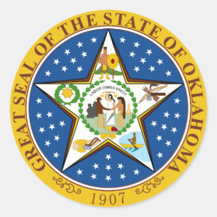 Adesivo Redondo Oklahoma State Seal