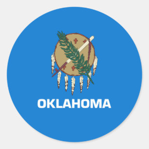 Adesivo Redondo Oklahoman Flag, Flag de Oklahoma