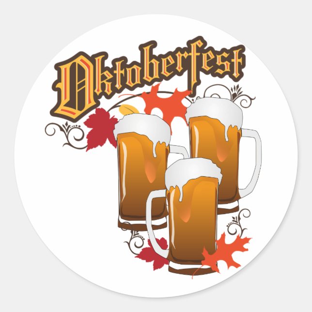 Adesivo Redondo Oktoberfest Autumn Beers (Frente)