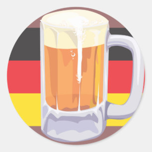 Adesivo Redondo Oktoberfest Beer and German Flag