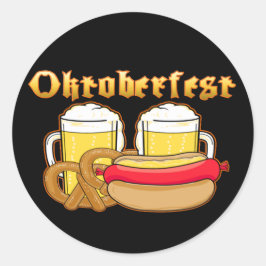 Adesivo Redondo Oktoberfest Beer Bratwurst Pretzel