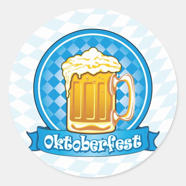 Adesivo Redondo Oktoberfest Beer Mug (Frente)