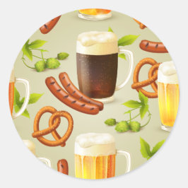 Adesivo Redondo Oktoberfest Brats & Beers