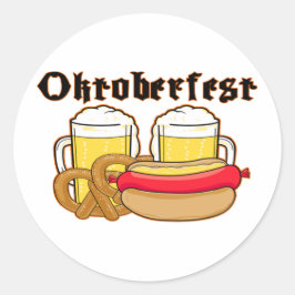 Adesivo Redondo Oktoberfest Bratwurst & Beer