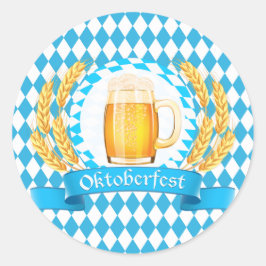 Adesivo Redondo Oktoberfest Frothy Beer Mug