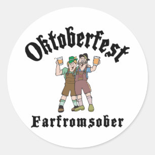 Adesivo Redondo Oktoberfest longe de sóbrio
