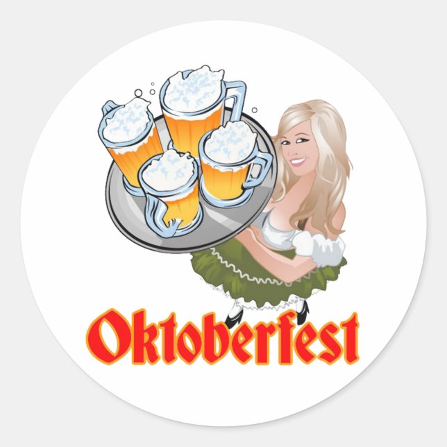 Adesivo Redondo Oktoberfest Mädchen (Frente)