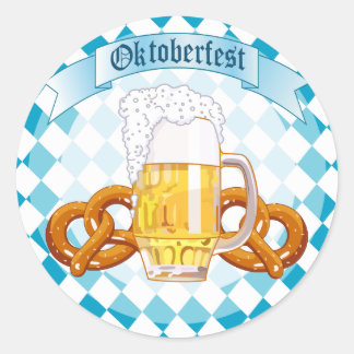Adesivo Redondo Oktoberfest Pretzels & Beer