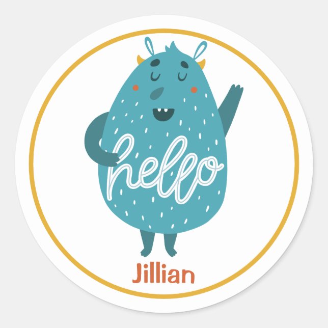 Adesivo Redondo Olá (Frente)