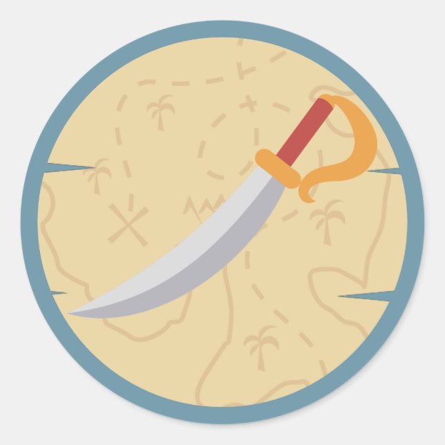 Adesivo Redondo Olá Avental! Festa de Aniversário do Menino Pirata (Frente)