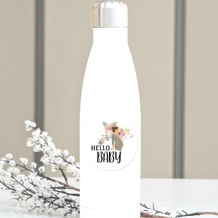 Adesivo Redondo Olá Baby Boho Wildflower Chá de fraldas