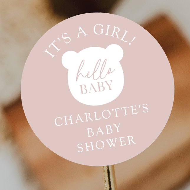 Adesivo Redondo Olá, Bebê. É um Rapaz. (Criador carregado)