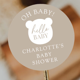 Adesivo Redondo Olá, Bebê. É um Rapaz.