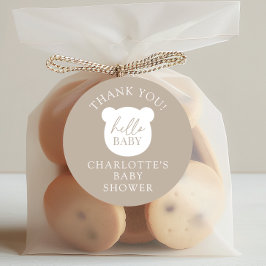 Adesivo Redondo Olá Bebê, Obrigado