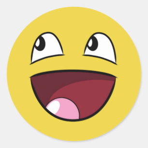 Adesivo Redondo olá! cara feliz