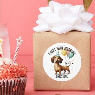 Adesivo Redondo Olá, dachshund dog dachshund.