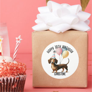 Adesivo Redondo Olá, dachshund dog dachshund.