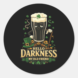 Adesivo Redondo Olá escuridão velho amigo dia de st. patrick irlan
