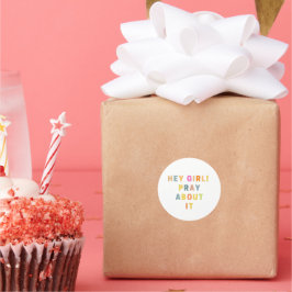 Adesivo Redondo OLÁ! GAROTA REZA POR ISSO | Discagem religiosa | B