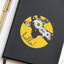 Olá! - Girafa Amarela Funky Legal de Paisley