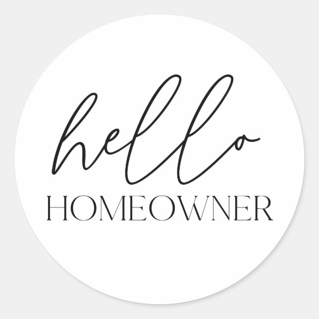 Adesivo Redondo Olá Homeowner Real Estate (Frente)