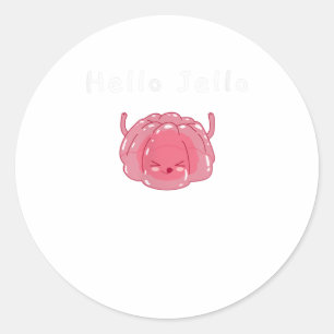 Adesivo Redondo Olá, Jello Gelatin Pun Tirt
