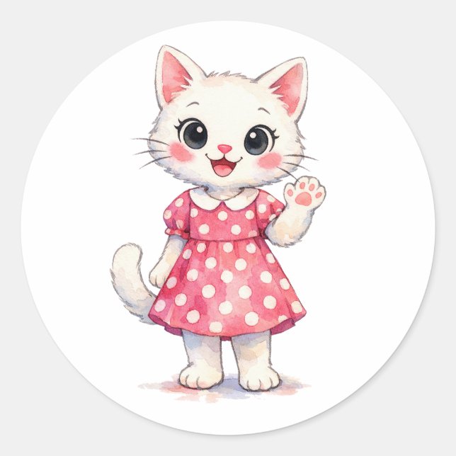 Adesivo Redondo Olá Kitty! (Frente)