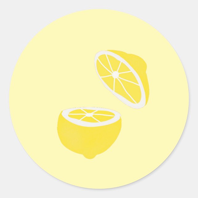 Adesivo Redondo Olá Lemon, fruta amarela moderna (Frente)